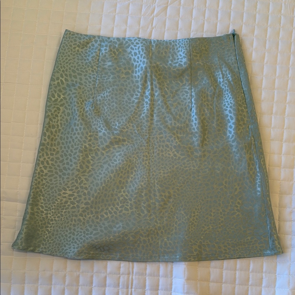 Princess Polly Teal Patterned Mini Skirt